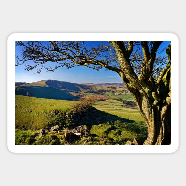 Mam Tor from above Cave Dale Sticker by galpinimages